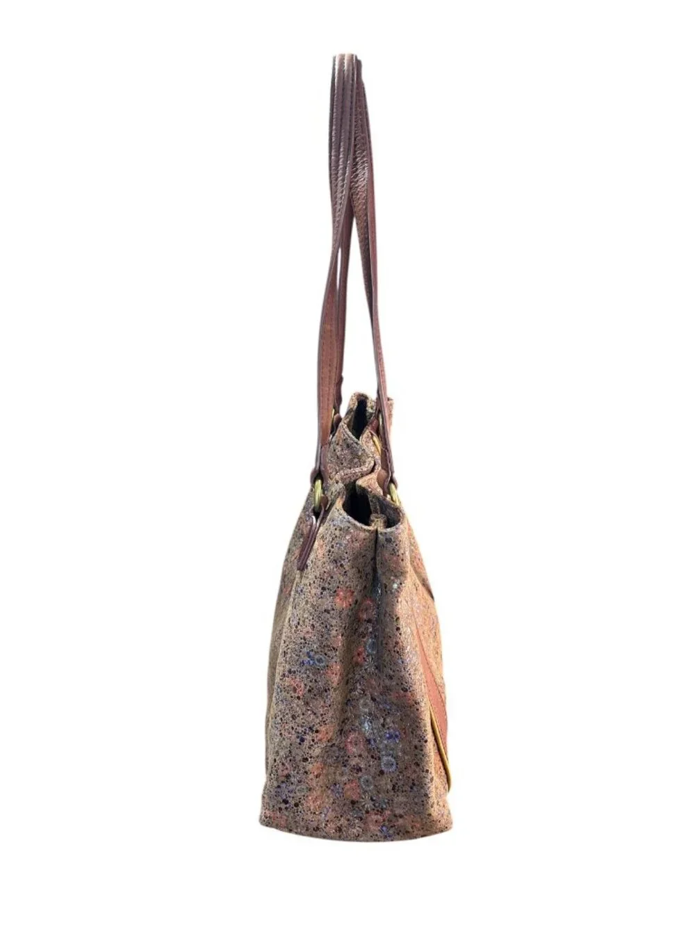 American Leather Co Val Perfect Satchel Vintage Floral shoulder bag Leather Tote